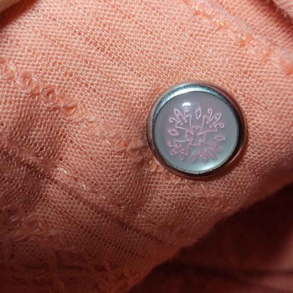 Wrangler Womens M Peach Long Sleeve Cotton Pearl Snap Western Shirt Embroidered - Picture 8 of 11